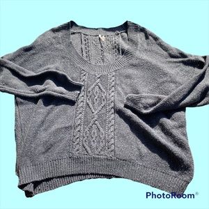 Thick Cropped Cable Knit Sweater